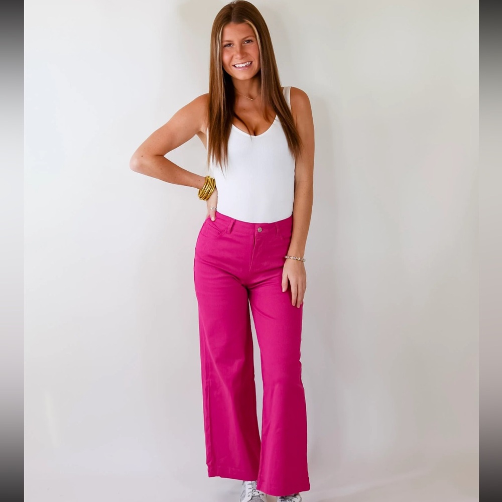 entro Hot Pink Wide-Leg Pants - Picture 11 of 13
